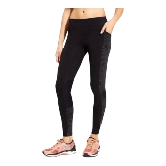 Athleta Dot Be Free Black 7/8 Polka Dot Tights Leggings Women’s Medium - Picture 1 of 15